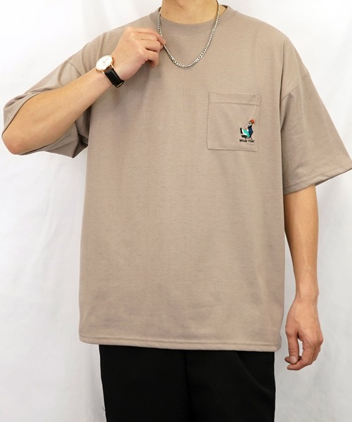 BAYBLO(ベイブロ)の「(GV)ユニセックス bearded man 刺繍Tシャツ(Tシャツ/カットソー・メンズ・ブルー/ホワイト系その他2/ブラック/ホワイト/モカ/スミクロ・M/L/LL)」の5枚目の写真