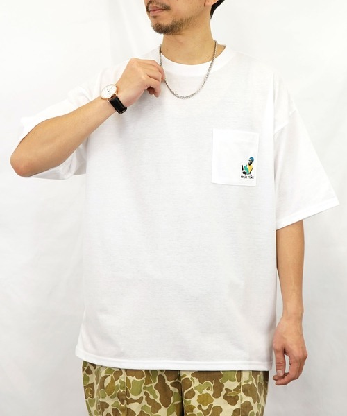 BAYBLO(ベイブロ)の「(GV)ユニセックス bearded man 刺繍Tシャツ(Tシャツ/カットソー・メンズ・ブルー/ホワイト系その他2/ブラック/ホワイト/モカ/スミクロ・M/L/LL)」の10枚目の写真