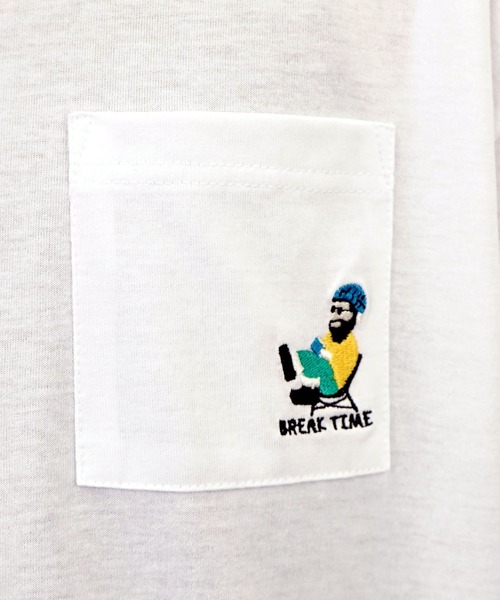 BAYBLO(ベイブロ)の「(GV)ユニセックス bearded man 刺繍Tシャツ(Tシャツ/カットソー・メンズ・ブルー/ホワイト系その他2/ブラック/ホワイト/モカ/スミクロ・M/L/LL)」の15枚目の写真