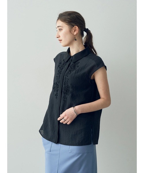 YECCA VECCA（イェッカヴェッカ）の「コード刺繍シアーブラウス（シャツ/ブラウス・レディース・ブラック/オフホワイト・FREE）」の19枚目の写真