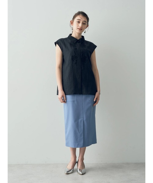 YECCA VECCA（イェッカヴェッカ）の「コード刺繍シアーブラウス（シャツ/ブラウス・レディース・ブラック/オフホワイト・FREE）」の15枚目の写真