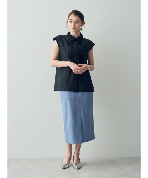 YECCA VECCA（イェッカヴェッカ）の「コード刺繍シアーブラウス（シャツ/ブラウス・レディース・ブラック/オフホワイト・FREE）」の14枚目の写真