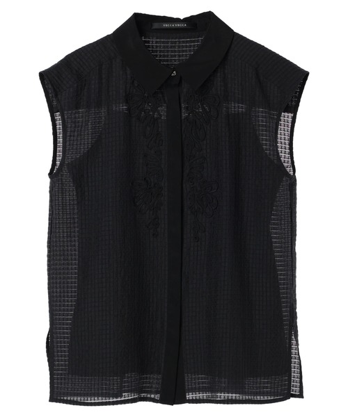 YECCA VECCA（イェッカヴェッカ）の「コード刺繍シアーブラウス（シャツ/ブラウス・レディース・ブラック/オフホワイト・FREE）」の10枚目の写真