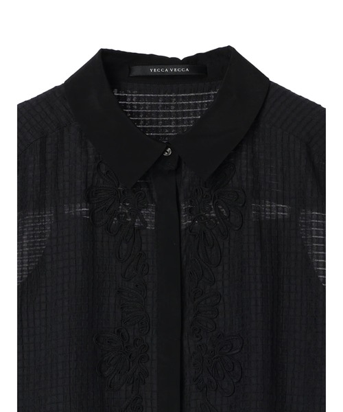YECCA VECCA（イェッカヴェッカ）の「コード刺繍シアーブラウス（シャツ/ブラウス・レディース・ブラック/オフホワイト・FREE）」の8枚目の写真