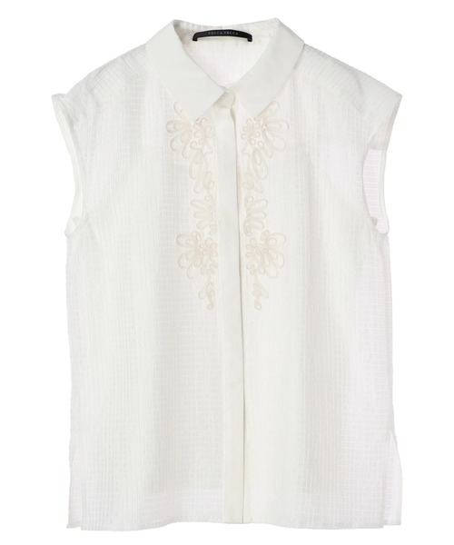 YECCA VECCA（イェッカヴェッカ）の「コード刺繍シアーブラウス（シャツ/ブラウス・レディース・ブラック/オフホワイト・FREE）」の3枚目の写真