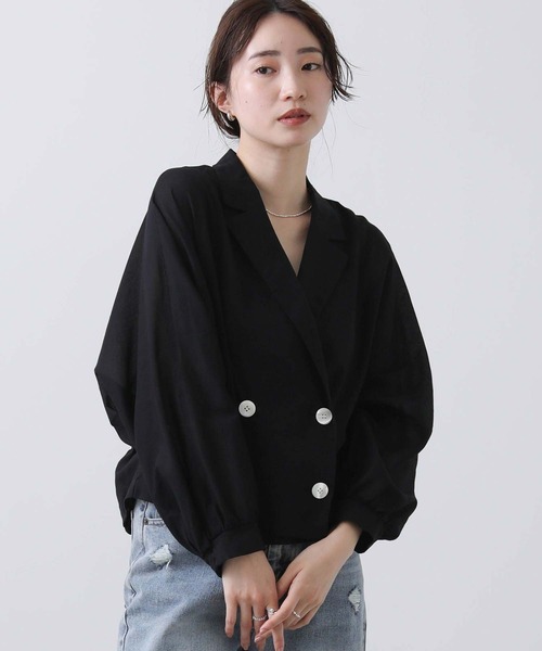 Gready Brilliant 綿シフォンショートジャケット セール】綿シフォンショートジャケット（テーラードジャケット