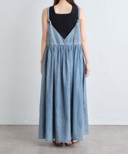 PUAL CE CIN（ピュアルセシン）の「綿麻デニムワンピース（ワンピース