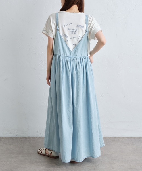 ピュアルセシン　綿麻デニムワンピース ◇春夏ムードを盛り上げるデニムワンピース PUAL CE CIN（ピュアルセシン）の「綿麻デニムワンピース