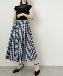 ギンガムフレアスカート