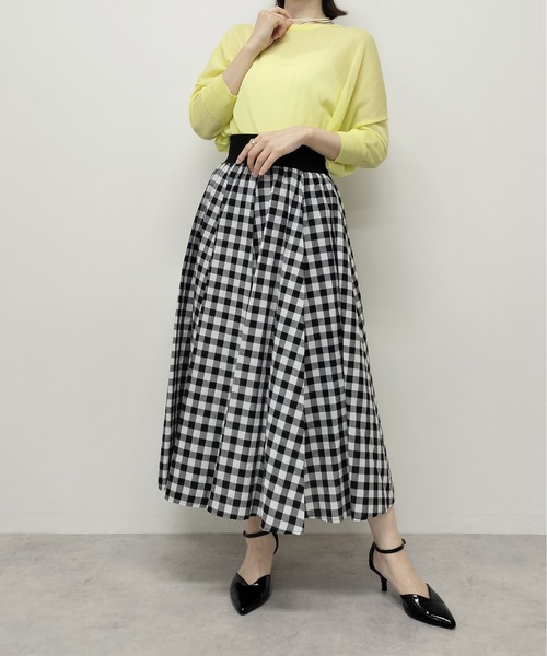 Virca（ヴィルカ）の「ギンガムフレアスカート（スカート・レディース・ネイビー/ブラック・38）」の2枚目の写真