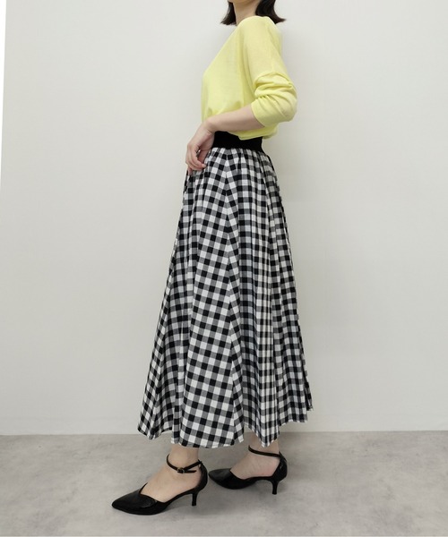 Virca（ヴィルカ）の「ギンガムフレアスカート（スカート・レディース・ネイビー/ブラック・38）」の3枚目の写真