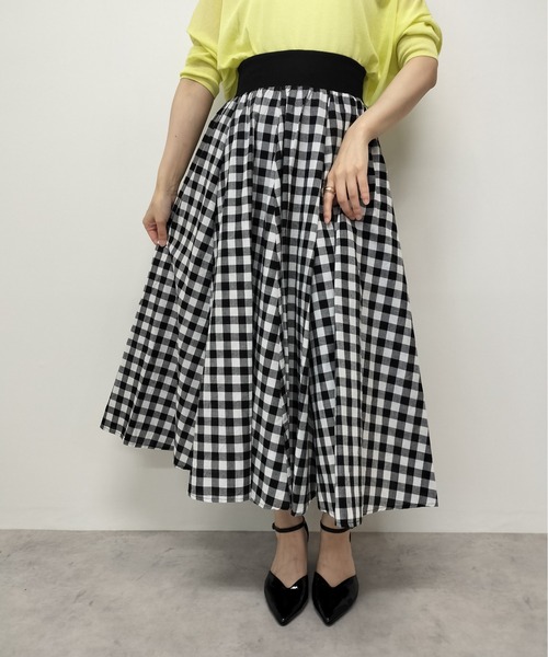 Virca（ヴィルカ）の「ギンガムフレアスカート（スカート・レディース・ネイビー/ブラック・38）」の4枚目の写真