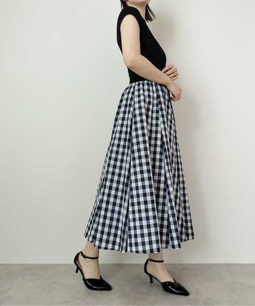 Virca（ヴィルカ）の「ギンガムフレアスカート（スカート・レディース・ネイビー/ブラック・38）」の7枚目の写真