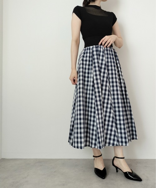 Virca（ヴィルカ）の「ギンガムフレアスカート（スカート・レディース・ネイビー/ブラック・38）」の6枚目の写真