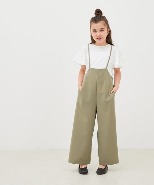 coca(coca)(コカ)の「キッズ 親子お揃いカットジョーゼットサロペットパンツ(サロペット/オーバーオール・キッズ・カーキ/ブラック・140/130/120)」の12枚目の写真
