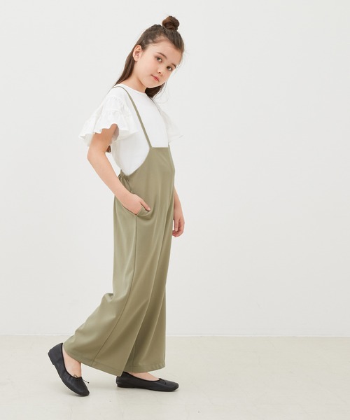 coca(coca)(コカ)の「キッズ 親子お揃いカットジョーゼットサロペットパンツ(サロペット/オーバーオール・キッズ・カーキ/ブラック・140/130/120)」の13枚目の写真