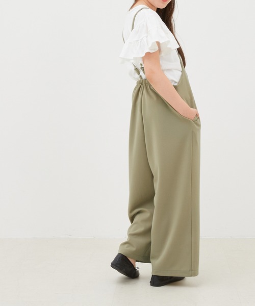 coca(coca)(コカ)の「キッズ 親子お揃いカットジョーゼットサロペットパンツ(サロペット/オーバーオール・キッズ・カーキ/ブラック・140/130/120)」の15枚目の写真