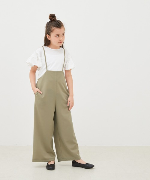 coca(coca)(コカ)の「キッズ 親子お揃いカットジョーゼットサロペットパンツ(サロペット/オーバーオール・キッズ・カーキ/ブラック・140/130/120)」の16枚目の写真