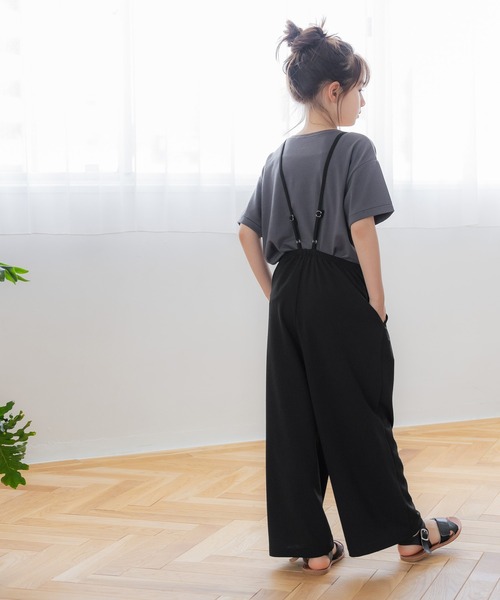 coca(coca)(コカ)の「キッズ 親子お揃いカットジョーゼットサロペットパンツ(サロペット/オーバーオール・キッズ・カーキ/ブラック・140/130/120)」の7枚目の写真