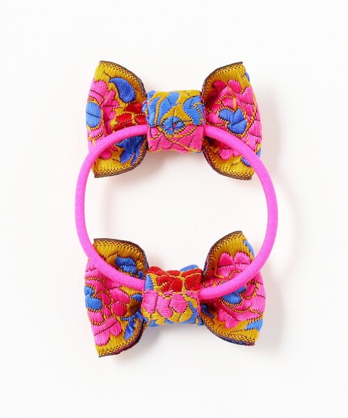 Ray BEAMS（レイビームス）の「Ray BEAMS / ダブル リボン ヘアゴム（ヘアゴム・レディース・オレンジ/ピンク・ONE SIZE）」の5枚目の写真