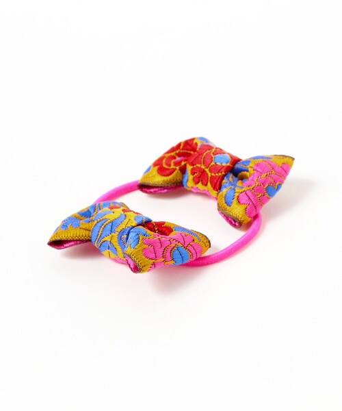 Ray BEAMS（レイビームス）の「Ray BEAMS / ダブル リボン ヘアゴム（ヘアゴム・レディース・オレンジ/ピンク・ONE SIZE）」の6枚目の写真