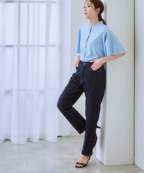 7days Life Styling（セブンデイズライフスタイリング）の「お手入れしやすいフレアスリーブブラウス（接触冷感・吸汗速乾・イージーケア・ＵＶ・ウォッシャブル）（シャツ/ブラウス・レディース・ネイビー系/オフホワイト/サックスブルー・LL/S/M/L）」の19枚目の写真