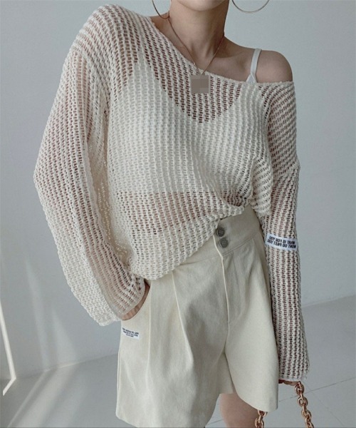 Ritzy(リッツィー)の「オーバーサイズ シアートップス(Tシャツ/カットソー・レディース・アイボリー/ピンク/ブルー/ブラック・FREE)」の21枚目の写真