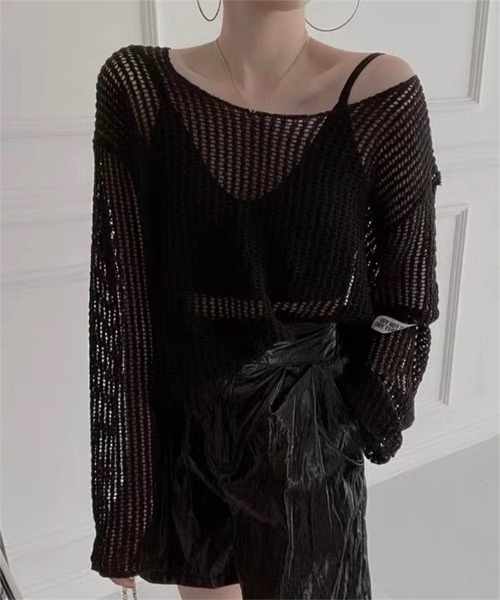 Ritzy(リッツィー)の「オーバーサイズ シアートップス(Tシャツ/カットソー・レディース・アイボリー/ピンク/ブルー/ブラック・FREE)」の15枚目の写真