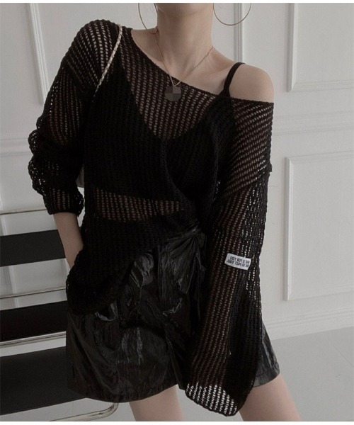 Ritzy(リッツィー)の「オーバーサイズ シアートップス(Tシャツ/カットソー・レディース・アイボリー/ピンク/ブルー/ブラック・FREE)」の13枚目の写真