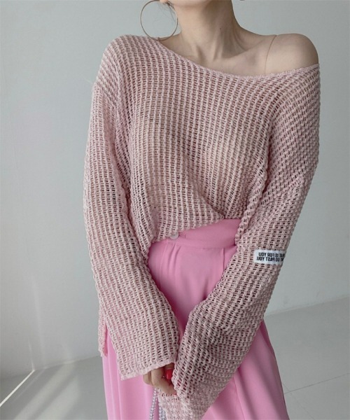 Ritzy(リッツィー)の「オーバーサイズ シアートップス(Tシャツ/カットソー・レディース・アイボリー/ピンク/ブルー/ブラック・FREE)」の11枚目の写真