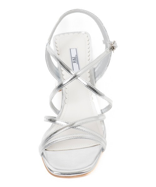 R&E（アールアンドイー）の「【R&E】ナローコードクロスストラップヒールサンダル（サンダル・レディース・ゴールド/シルバー/ホワイト/ブラック・S/LL/L/M）」の8枚目の写真