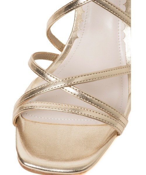 R&E（アールアンドイー）の「【R&E】ナローコードクロスストラップヒールサンダル（サンダル・レディース・ゴールド/シルバー/ホワイト/ブラック・S/LL/L/M）」の13枚目の写真