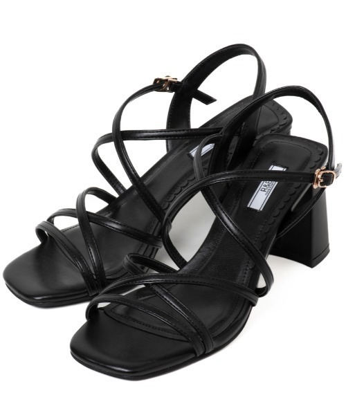 R&E（アールアンドイー）の「【R&E】ナローコードクロスストラップヒールサンダル（サンダル・レディース・ゴールド/シルバー/ホワイト/ブラック・S/LL/L/M）」の5枚目の写真