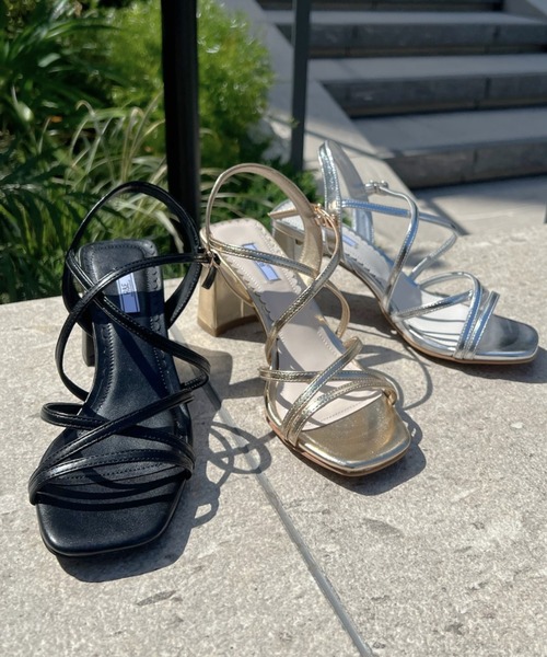 R&E（アールアンドイー）の「【R&E】ナローコードクロスストラップヒールサンダル（サンダル・レディース・ゴールド/シルバー/ホワイト/ブラック・S/LL/L/M）」の19枚目の写真