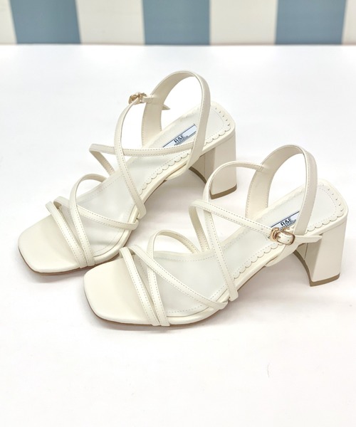 R&E（アールアンドイー）の「【R&E】ナローコードクロスストラップヒールサンダル（サンダル・レディース・ゴールド/シルバー/ホワイト/ブラック・S/LL/L/M）」の20枚目の写真