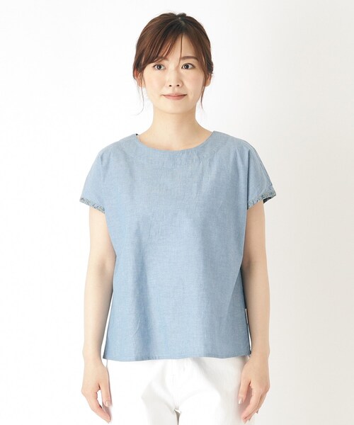 LAURA ASHLEY(ローラアシュレイ)の「ダンガリーフレンチブラウス(シャツ/ブラウス・レディース・ブルー・38)」の6枚目の写真