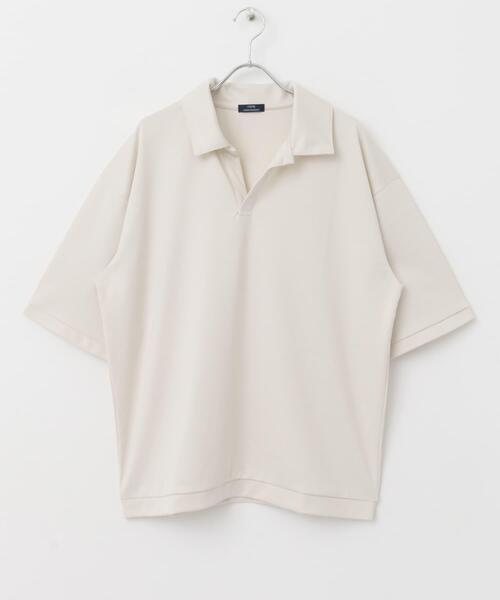 ITEMS URBANRESEARCH（アイテムズ アーバンリサーチ）の「リサイクルポンチ スキッパーポロシャツ（Tシャツ/カットソー・メンズ・ブラック/グリーン/オフホワイト・LARGE/MEDIUM）」の15枚目の写真