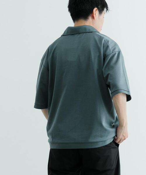 ITEMS URBANRESEARCH（アイテムズ アーバンリサーチ）の「リサイクルポンチ スキッパーポロシャツ（Tシャツ/カットソー・メンズ・ブラック/グリーン/オフホワイト・LARGE/MEDIUM）」の18枚目の写真