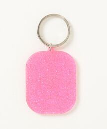 X-girl（エックスガール）の「FACE ROUNDED SQUARE ACRYLIC KEY HOLDER