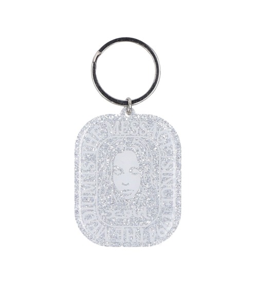 X-girl（エックスガール）の「FACE ROUNDED SQUARE ACRYLIC KEY HOLDER