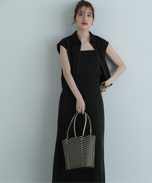 N.（N. Natural Beauty Basic）（エヌエヌナチュラルビューティーベーシック）の「◆シャツブルゾン×キャミワンピースセット（ワンピース・レディース・ブラック/オフホワイト/ブラウン・MEDIUM）」の2枚目の写真