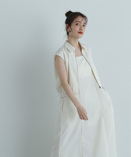 N.（N. Natural Beauty Basic）（エヌエヌナチュラルビューティーベーシック）の「◆シャツブルゾン×キャミワンピースセット（ワンピース・レディース・ブラック/オフホワイト/ブラウン・MEDIUM）」の4枚目の写真