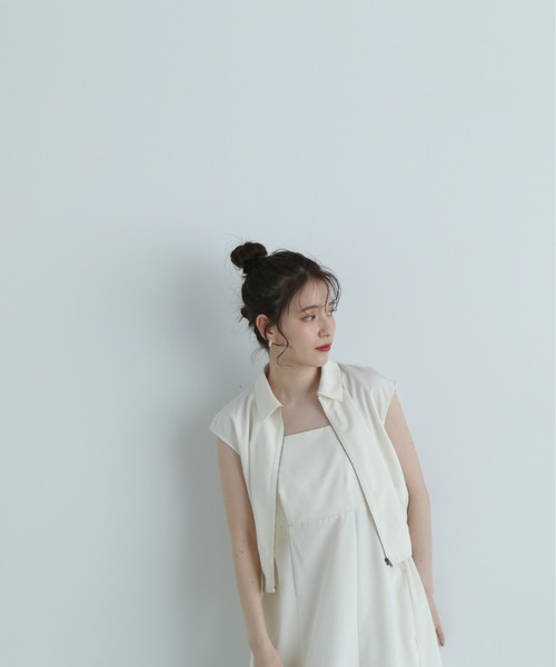 N.（N. Natural Beauty Basic）（エヌエヌナチュラルビューティーベーシック）の「◆シャツブルゾン×キャミワンピースセット（ワンピース・レディース・ブラック/オフホワイト/ブラウン・MEDIUM）」の8枚目の写真