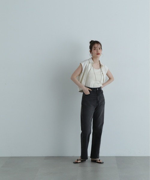 N.（N. Natural Beauty Basic）（エヌエヌナチュラルビューティーベーシック）の「◆シャツブルゾン×キャミワンピースセット（ワンピース・レディース・ブラック/オフホワイト/ブラウン・MEDIUM）」の10枚目の写真