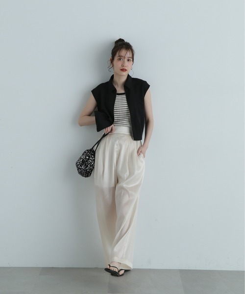 N.（N. Natural Beauty Basic）（エヌエヌナチュラルビューティーベーシック）の「◆シャツブルゾン×キャミワンピースセット（ワンピース・レディース・ブラック/オフホワイト/ブラウン・MEDIUM）」の17枚目の写真