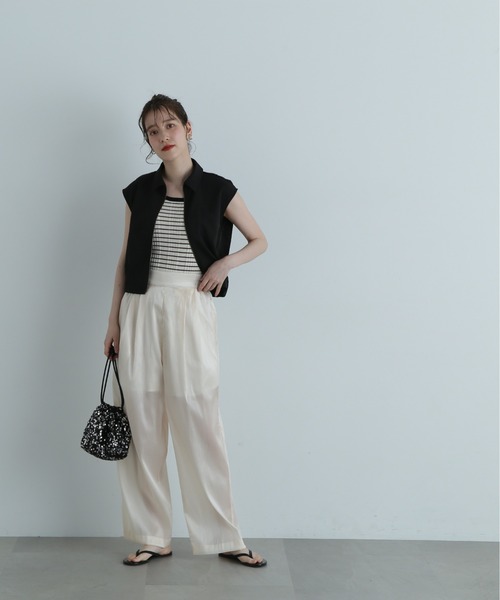 N.（N. Natural Beauty Basic）（エヌエヌナチュラルビューティーベーシック）の「◆シャツブルゾン×キャミワンピースセット（ワンピース・レディース・ブラック/オフホワイト/ブラウン・MEDIUM）」の19枚目の写真