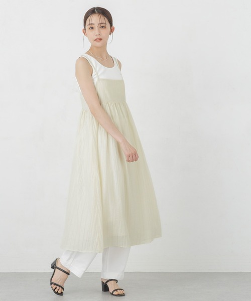 【セール】シアードビーギャザーキャミワンピース（ワンピース）｜nano･universe（ナノユニバース）