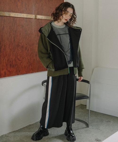 MARECHAL TERRE(マルシャルテル)の「ラインスカート(スカート・レディース・チャコールグレー/ネイビー系/ブラック/グレー系その他・MEDIUM)」の14枚目の写真