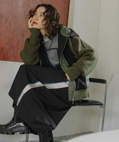 MARECHAL TERRE(マルシャルテル)の「ラインスカート(スカート・レディース・チャコールグレー/ネイビー系/ブラック/グレー系その他・MEDIUM)」の7枚目の写真