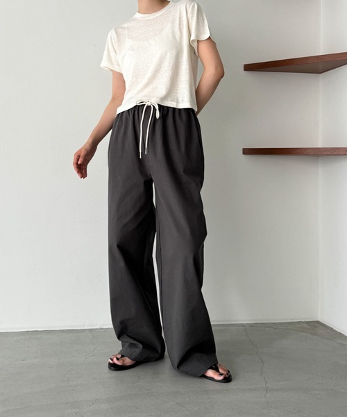 CANAL JEAN(キャナルジーン)の「El mar コットンストレートイージーパンツ(その他パンツ・レディース・チャコールグレー/ホワイト/ネイビー・ONE SIZE)」の12枚目の写真